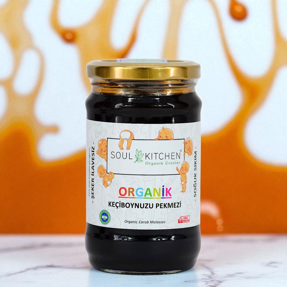 Organik Keçiboynuzu Pekmezi 380gr (Soğuk Sıkım) (Şeker İlavesiz)