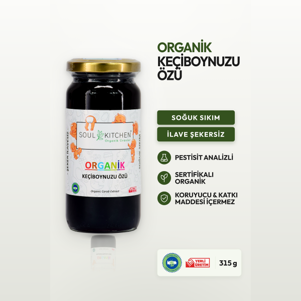 Organik Keçiboynuzu Özü 315gr (Soğuk Sıkım) (Şeker İlavesiz)