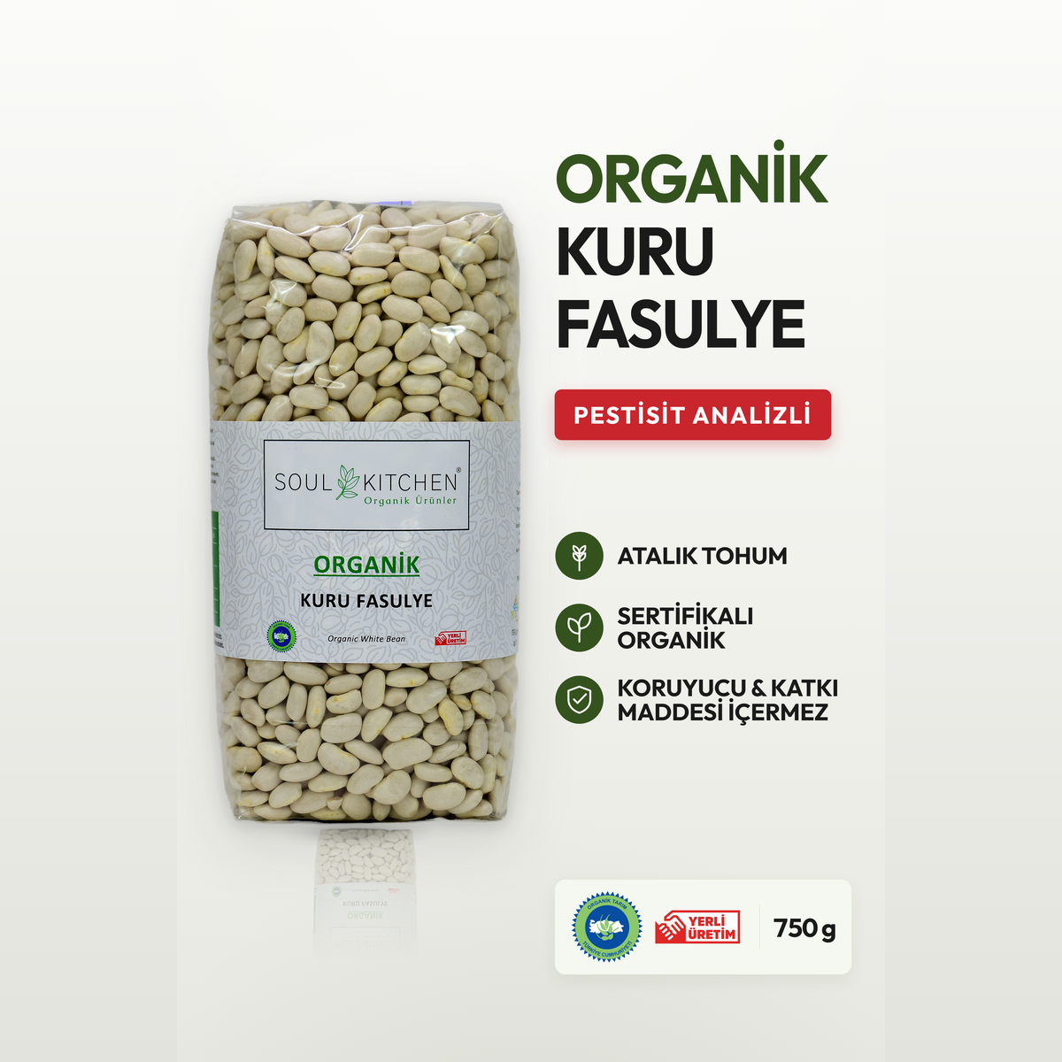 Organik Kuru Fasulye 750gr