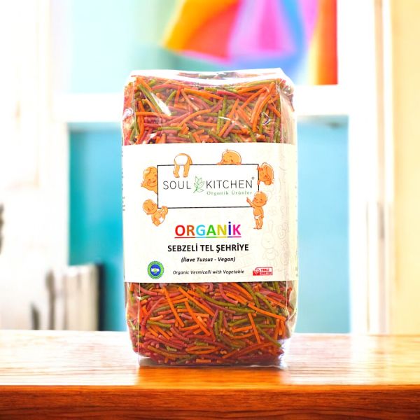 Organik Sebzeli Tel Şehriye 350gr (İlave Tuzsuz) (Vegan)