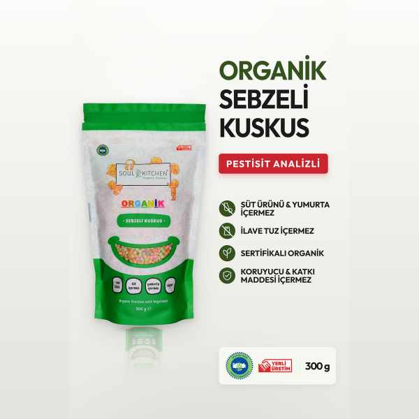 Organik Sebzeli Kuskus 300gr (İlave Tuzsuz) (Vegan)