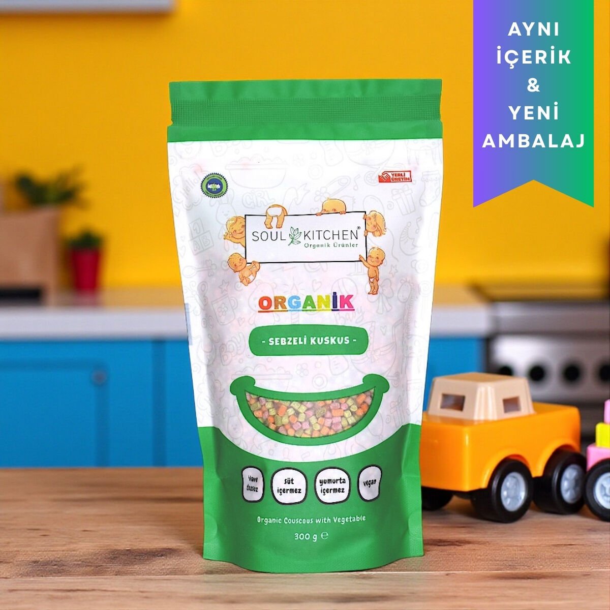 Organik Sebzeli Kuskus 300gr (İlave Tuzsuz) (Vegan)