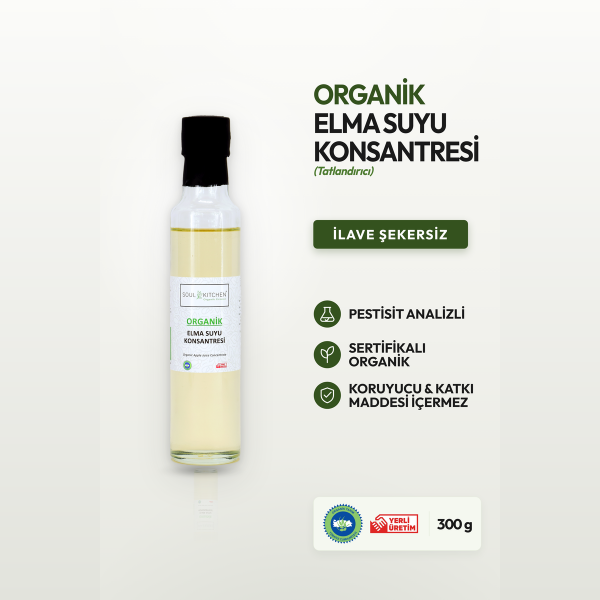 Organik Elma Suyu Konsantresi 300gr (Tatlandırıcı)