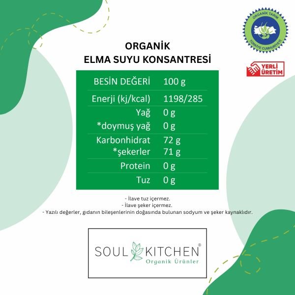 Organik Elma Suyu Konsantresi 300gr (Tatlandırıcı)