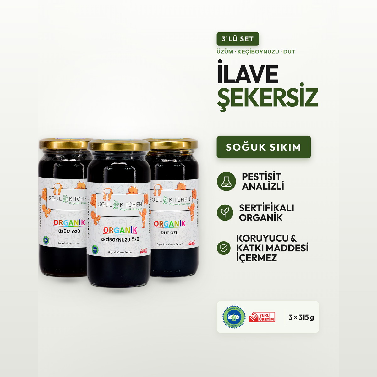 Organik Ek Gıda Seti 3'lü Özler Paketi Model 8