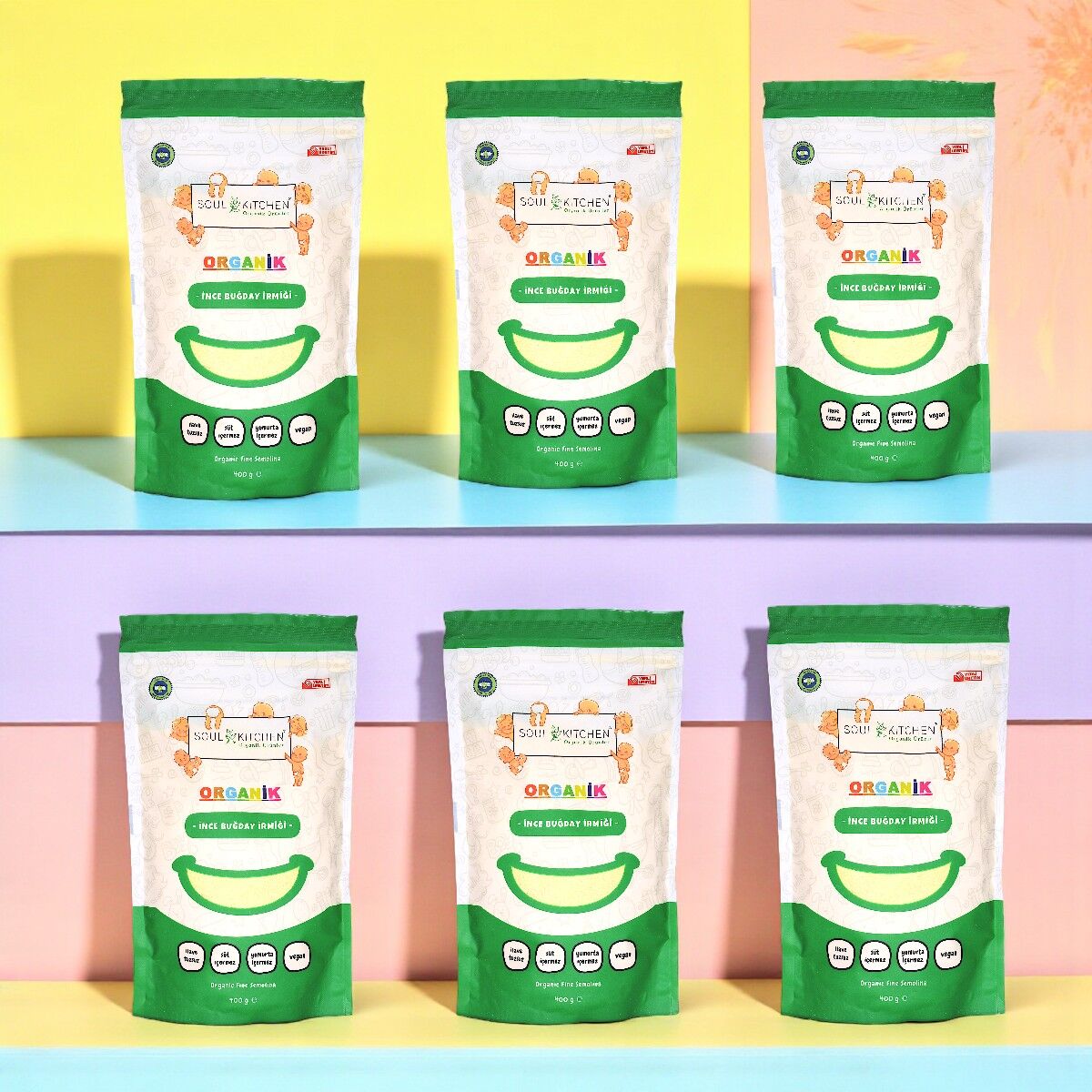 Organik İnce Buğday İrmiği 400gr (bebek irmiği) 6'lı Paket Ek Gıda