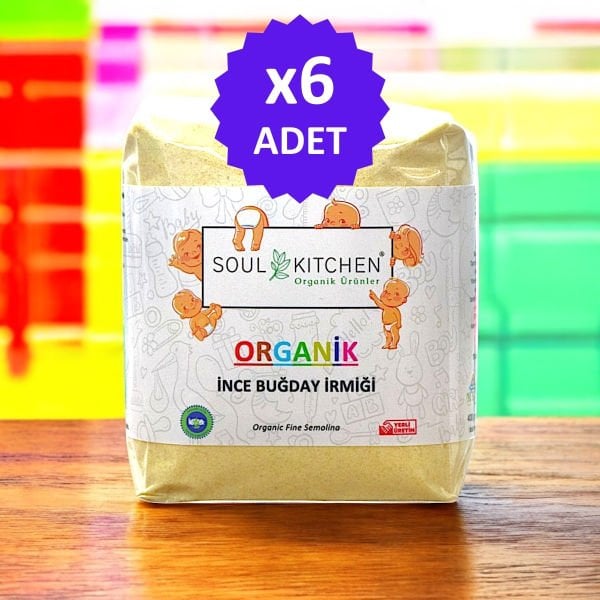 Organik İnce Buğday İrmiği 400gr (bebek irmiği) 6'lı Paket +6 Ay Ek Gıda