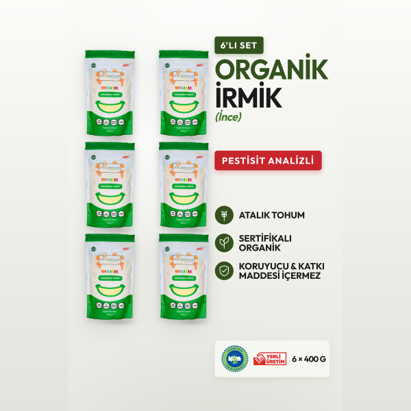 Organik İnce Buğday İrmiği 400gr (bebek irmiği) 6\'lı Paket Ek Gıda