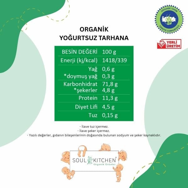 Organik Yoğurtsuz Tarhana 500gr (Vegan) (İlave Tuzsuz)