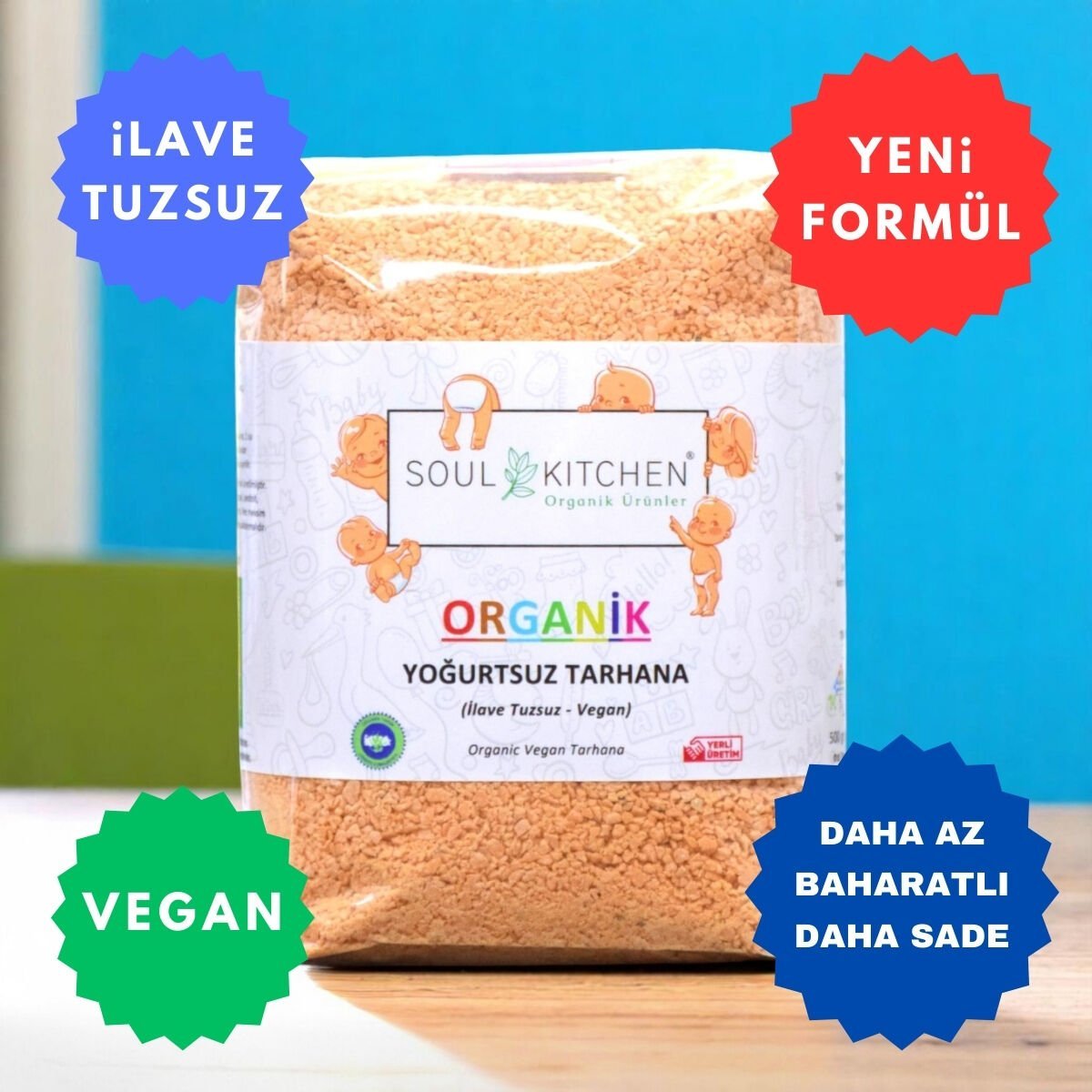 Organik Yoğurtsuz Tarhana 500gr (Vegan) (İlave Tuzsuz)