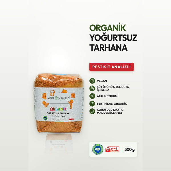 Organik Yoğurtsuz Tarhana 500gr (Vegan) (İlave Tuzsuz)