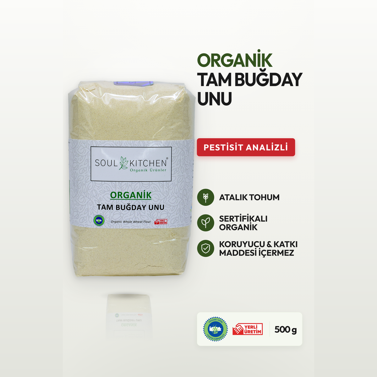 Organik Tam Buğday Unu 500gr