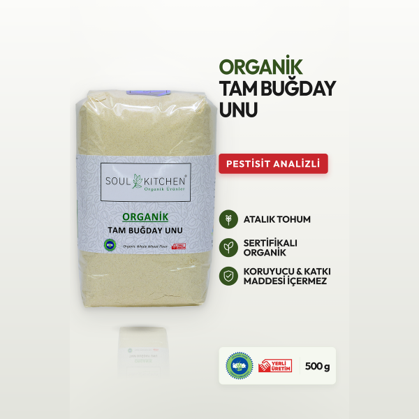 Organik Tam Buğday Unu 500gr