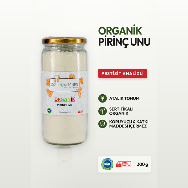 Organik Pirinç Unu cam 300gr