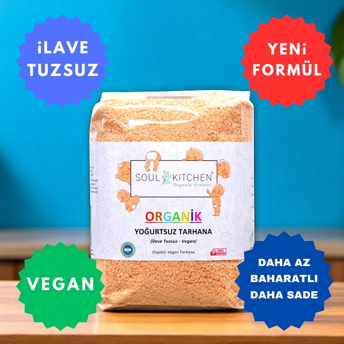 Organik Yoğurtsuz Tarhana 250gr (Vegan) (İlave Tuzsuz)