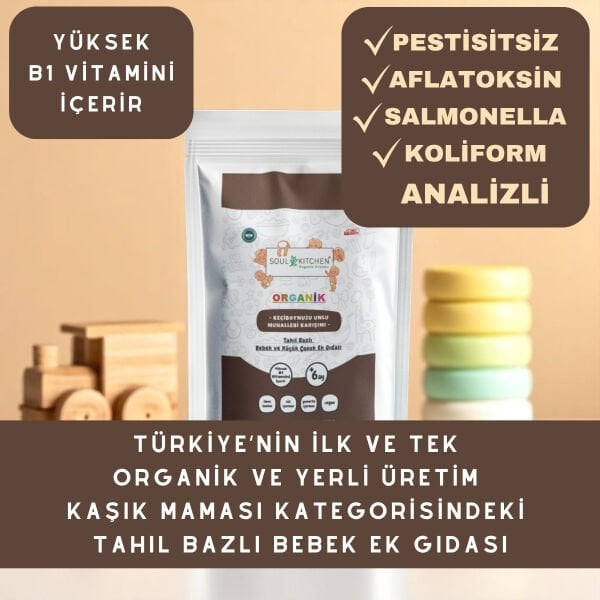 Organik Keçiboynuzu Unlu Muhallebi Karışımı Tahıl Bazlı Bebek Ek Gıdası 250gr (B1 VİTAMİNLİ)