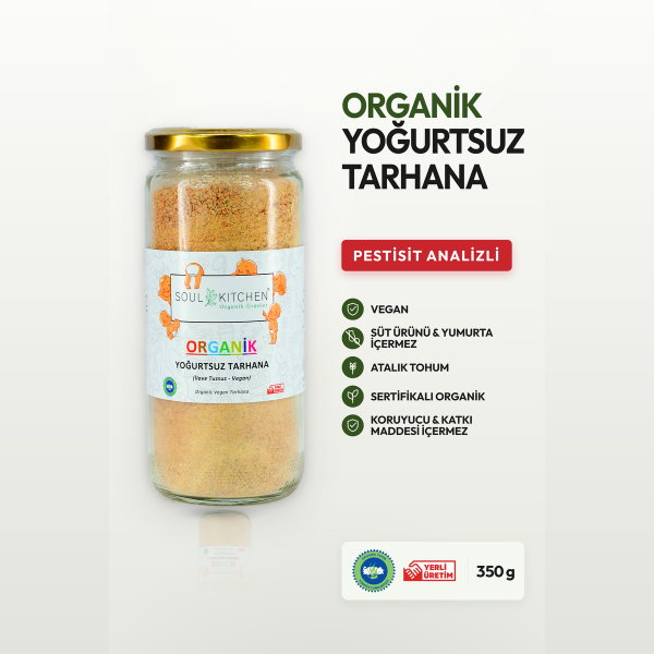 Organik Yoğurtsuz Tarhana cam 350gr (Vegan) (İlave Tuzsuz)