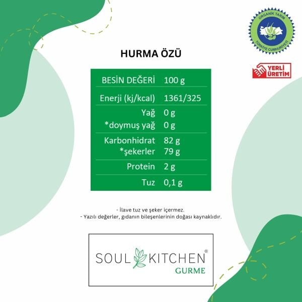 Hurma Özü 315gr (Soğuk Sıkım) (Şeker İlavesiz)