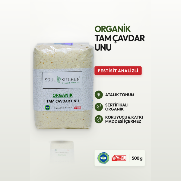 Organik Tam Çavdar Unu 500gr